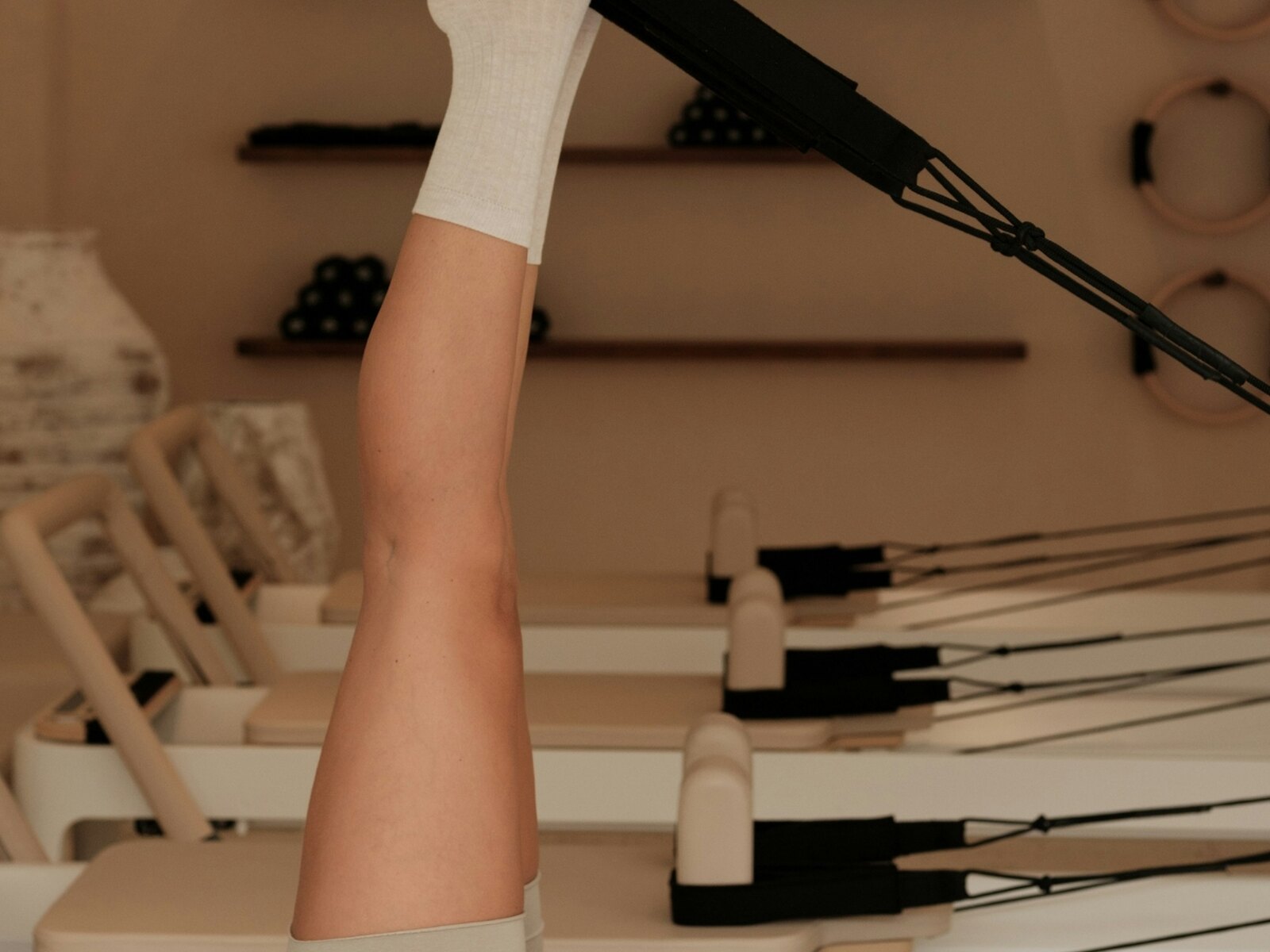 A reformer Pilates machine